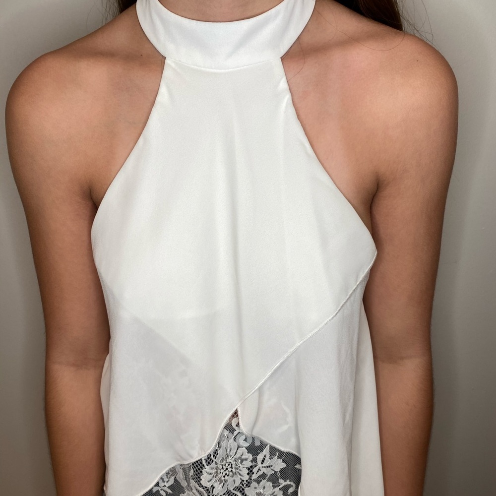 Halter Too with Lace Cut Out